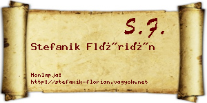 Stefanik Flórián névjegykártya